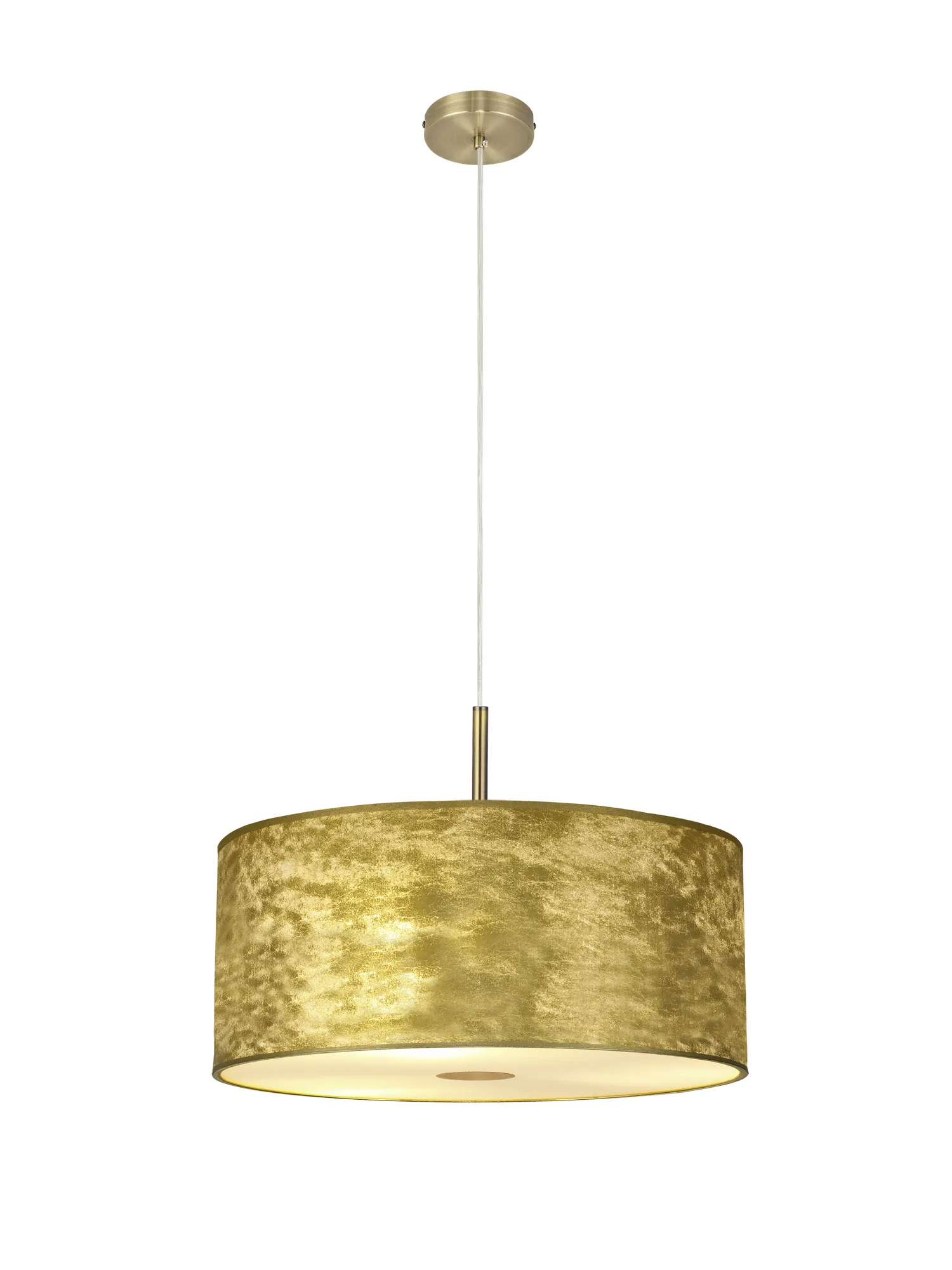 Baymont 50cm 3 Light Pendant Antique Brass, Gold Leaf, Frosted Diffuser DK0837  Deco Baymont AB GL
